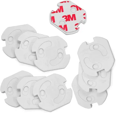 Imagen del producto de Protectores de enchufes para niños, 10 unidades, autoadhesivos, para enchufes