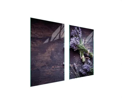 Image de Plaques de recouvrement pour cuisinière 2 pièces 75x52 Couverture de champ en vitrocéramique Planche à découper Lavande Bois