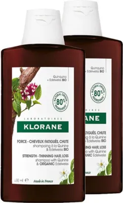 Produktbild von Klorane Strength Shampoo Stärkungsshampoo gegen Haarausfall 2 x 400 ml