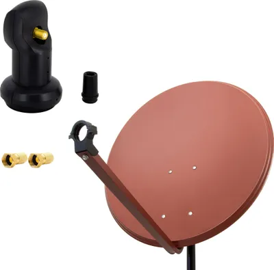 Produktbild von PremiumX SAT Anlage 100cm Antenne Aluminium Single LNB 2x F-Stecker