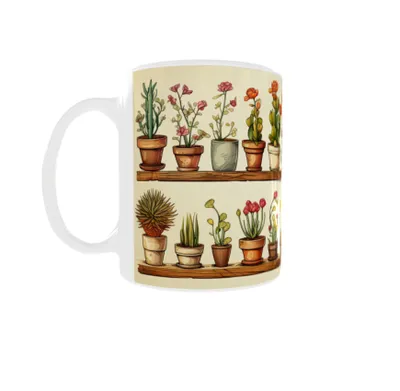 Produktbild von Becher 300ml Haus Blumen Pflanzen Kaktus Kaktus v2