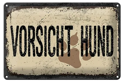 Produktbild von Blechschild Hinweis 12x18 cm Vorsicht Hund Schild