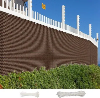 Produktbild von Balkonüberdachung - Privatschirm - UV-beständig - 95% - 100 x 600 cm - Braun