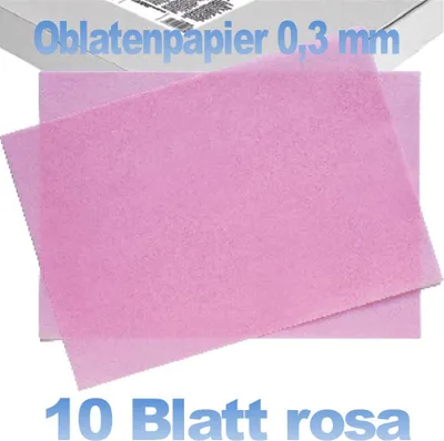 Produktbild von Oblatenpapier dünn baby rosa 0,3 mm 10 Blatt A4 von Decora - Wafer Paper Sonderabfüllung 62.5 g