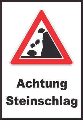 Produktbild von Achtung Steinschlag Schild A1 (594x841mm)