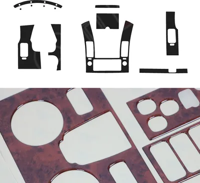 Produktbild von Innenraum Dekor Cockpit für Nissan Navara D40 2005-2015 Wurzelholz Optik 17tlg