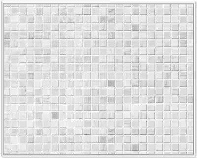 Produktbild von Wallario Wandbild Fliesen im Bad weiß-grau, Größe: 40,30 x 50,30 cm, Poster mit weißem Aluminiumrahmen