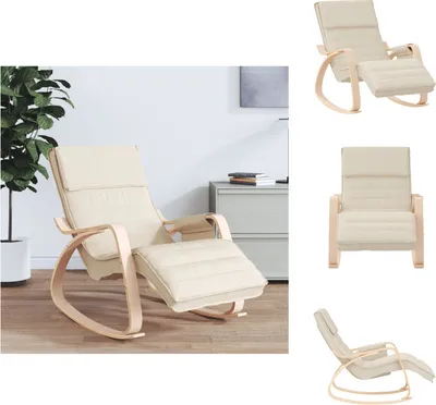 Image de vidaXL Chaise à bascule Crème Tissu - Chaises à bascule