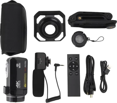 Immagine prodotto di Videocamera - Videocamera con telecomando 56m 4K 30fps IR visione notturna 18x zoom 3.0in IPS touchscreen Vlog per la fotografia
