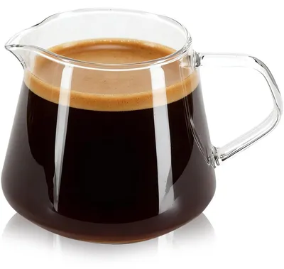 Produktbild von Kaffeeglasserver 400 ml Borosilikatglas transparent hitzebeständig für Kaffee Tee Milch