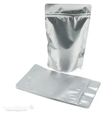 Produktbild von Standbodenbeutel Silber 13x7x20.5cm | 110 Gramm (100 Stück) [ZBGM3S]
