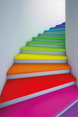 Produktbild von Wallario selbstklebendes Poster - Bunte Treppe, Größe: 100 x 150 cm