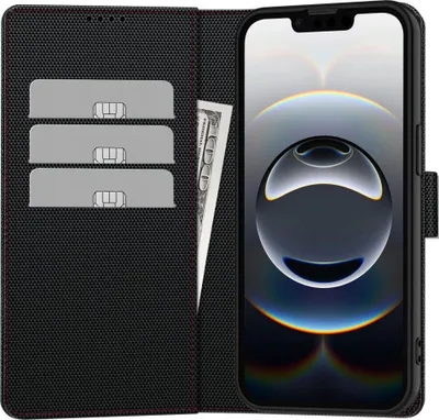 Produktbild von Tech-Protect Wallet RS Etui mit Klappe für Samsung Galaxy A56 5G Schwarz/Rot