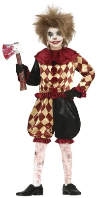 Produktbild von Horror Clown Kostüm für Kinder Kindergröße: 140-152