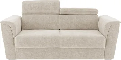 Produktbild von 3-Sitzer-Schlafsofa mit Express-Ausklappmechanismus und beigem Bezug – Liegefläche mit breiten Lattenrosten (140 cm) – Matratze (18 cm) – RIZORA