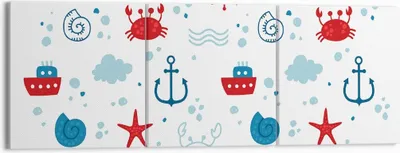 Produktbild von Bild auf Leinwand - Leinwandbild - Meer Boot Anker Schiff - 150x50cm - Wand Bild - Wanddeko - Leinwanddruck - Bilder - Kunstdruck - Wanddekoration - Leinwand bilder - Wandkunst - CA150x50-2889