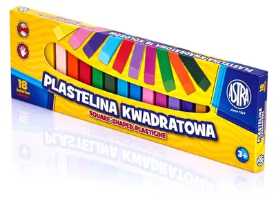 Zdjęcie produktu dla Plastelina kwadratowa ASTRA szkolna 18 kolorów