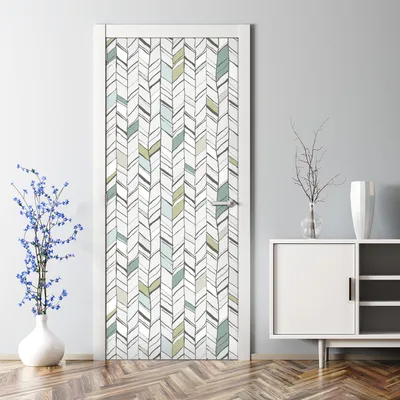 Produktbild von Dekorative Aufkleber selbstklebend Klebefolie Wandaufkleber Türposter Fischgrätenmuster 85 x 200 cm