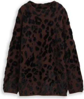 Produktbild von Oversize Strickpullover mit Leo-Muster