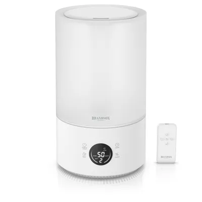 Immagine prodotto di Umidificatore Brandson, umidificatore per ambienti, ultrasuoni, 3 livelli di nebulizzazione, display, timer, serbatoio dell'acqua da 4,2 l, regolabile dal 40 al 90%, telecomando, molto silenzioso, spegnimento automatico