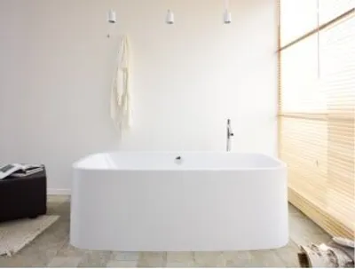Produktbild von Hoesch SingleBath Uno Freistehende Ovalbadewanne 1798 x 782 mm mit angeformter Schürze weiß - 3697.010