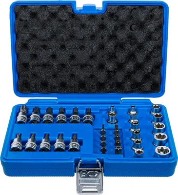 Steckschlüsseleinsatz-Set, 34-tlg., T-Profil für Torx, 10 mm (3/8")