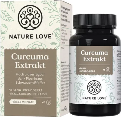 Produktbild von Nature Love Curcuma Extrakt | 45 Kapseln | vegan