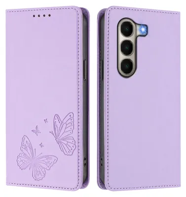 Obrázek produktu pro Kožené pouzdro pro itel A95, motýlí ražbou, peněženkové flip pouzdro se stojánkem Světle fialová