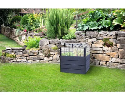 Produktbild von Hochbeet klassisch GARANTIA Ergo Quadro Turbo Plus L 80 inkl. Flora-Wassersparsystem 80 x 80 x 80 cm stone