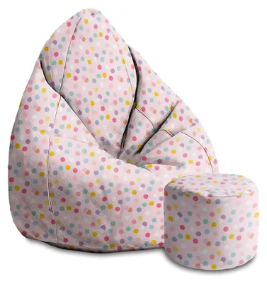 Produktbild von DreamRoots Sitzsack 80x80x120cm - Sitzsack mit Lehne und Hocker - Sitzkissen für Erwachsene mit Füllung M