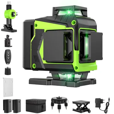Zdjęcie produktu dla Laser krzyżowy zielony, 16 linii. Poziomica laserowa, 4 x 360°. Laser do poziomowania, linia
