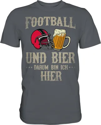 Produktbild von American Football und Bier T-Shirt – Dark Grey / L