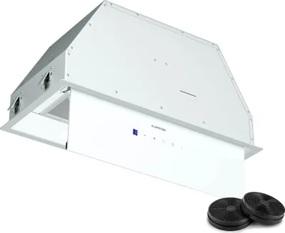 Image de Klarstein Ventimate Hotte à Tiroir, 60cm Hotte Cuisine Aspirante avecTactile, 390 m³/h, Efficacité Énergétique A+, Moteur Silencieux, Éclairage LED, Filtre à Charbon, Blanc