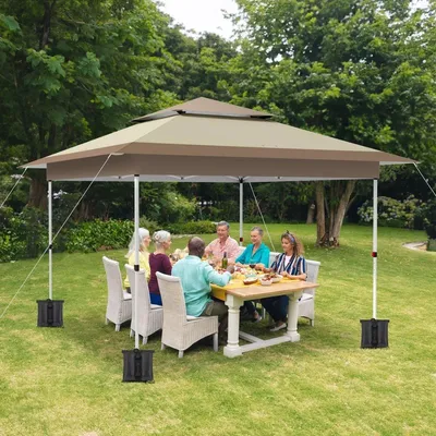 Obrázek produktu pro Pavilon – Stříška – Kopulové stany – Předstan – Sluneční clona – Nafukovací stan – 3,6 x 3,6 m – Výška v rozloženém stavu 3 m