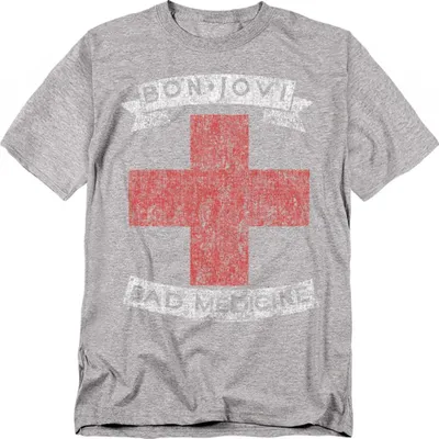 Immagine prodotto di Bon Jovi - Maglietta "Bad Medicine" per uomo/donna Unisex TV22751 (4XL) (Sportivo Heather)