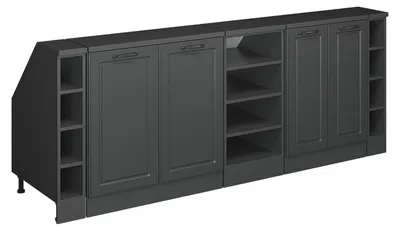 Produktbild von Küchenschrank für Dachschrägen Vicco R-Line Anthrazit Landhaus 210 cm 5er Set Schrankkorpuss 60 cm Tiefe, Model 60301
