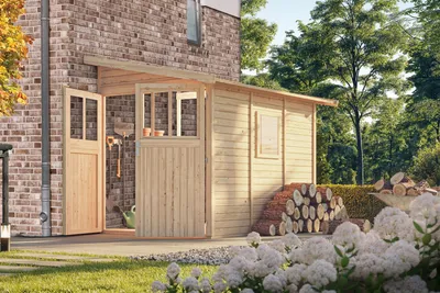 Produktbild von Karibu Gartenhaus Gerätehaus Wandlitz 3 naturbelassen 181x268x230 cm