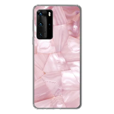 Produktbild von MuchoWow® Handyhülle Schutzhülle Hülle für Huawei P40 Pro Naturstein - Perlmutt - Luxus Silikon Softcase Handy Hülle - Schutz