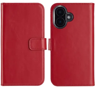 Obrázok produktu pre Selencia Originálne kožené puzdro na knihy pre Apple iPhone 16 Plus - Červené