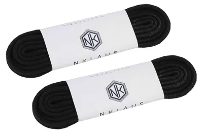 Produktbild von 2 Paar schwarze Schnürsenkel 90cm rund – Baumwolle für Sneaker & Schuhe