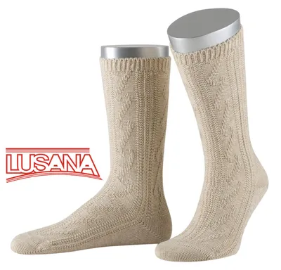 Lusana Umschlag Schoppersocken in beige