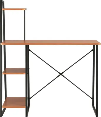 Produktbild von Schreibtisch mit Regaleinheit in Schwarz und Eiche 102×50×117 cm
