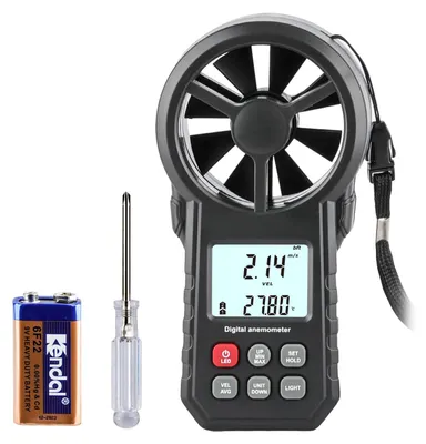 Digitaler Anemometer, tragbar, CFM-Meter, schwarz