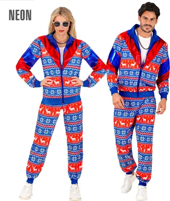 Produktbild von Christmas Trainingsanzug Uni rot-blau