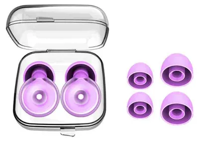Produktbild von INF Lila Silikon-Ohrstöpsel mit Dual-Ring, NRR 25-28db – waschbar und wiederverwendbar für Schlaf, Konzert und Büro