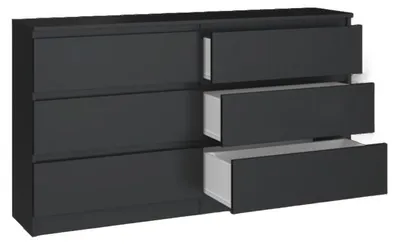 Zdjęcie produktu dla Topeshop M6 140 CZAR 2X3, Czarny, 6 szuf., Płyta wiórowa, Monochromatyczny, Nowoczesny, Płyta wiórowa