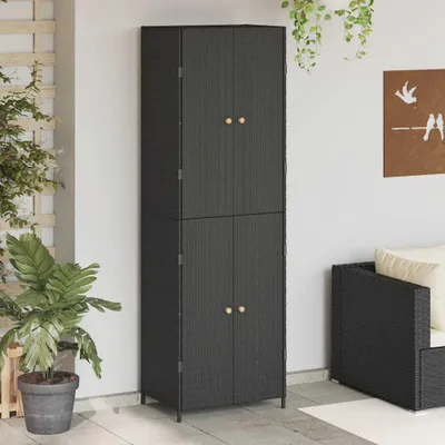 Obrázok produktu pre vidaXL Záhradná skriňa čierna 59x40x180 cm Poly ratan