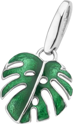 Produktbild von Charm Giorgio Martello Milano Monstera-Blatt, Silber 925 Grün Onesize