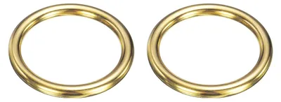 Messing-O-Ringe, 2 Stück, 65x51 mm, 7 mm dick, gold