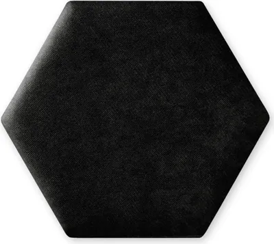 Produktbild von TAPHICEROS Hex Wandpaneel Polsterpaneel, 30x26 cm, ALOVA 90, Schwarz, Wandkissen Hexagon Wandpolster Kopfteil für Bett Gepolstert Polsterplatte